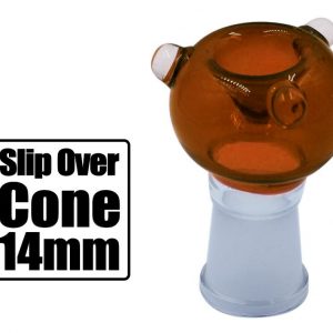 14mm Slip Over Cone Piece Amber