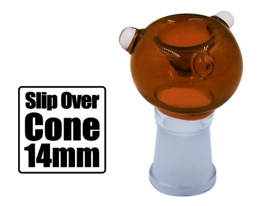 14mm Slip Over Cone Piece Amber