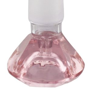 Pink Diamond Shape Male Glass Herb Holder - Fits 19mm Bong