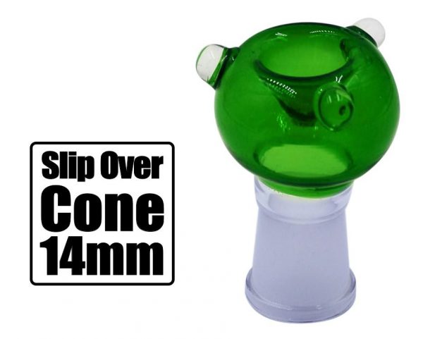 Green 14mm Slip Over Cone Piece