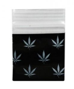 Black Happy Herb Bag 25x25mm