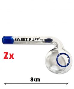 Sweet Puff Pipe with Blue Rim and Balancer 8cm x2