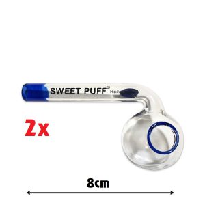 Sweet Puff Pipe with Blue Rim and Balancer 8cm x2