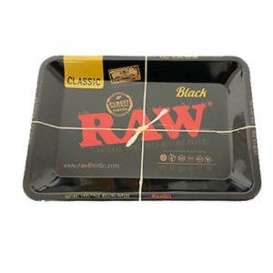 Classic Black Raw Rolling Metal Tray