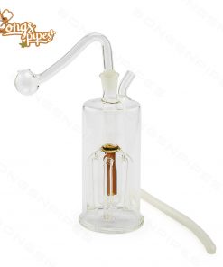 Mini Glass Tobacco Pipe With Percolator 12cm