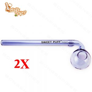 Purple Curved Sweet Puff Pipe 14cm x2