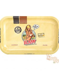 Raw Bikini Girl Small Metal Rolling Tray 27cm X 17cm
