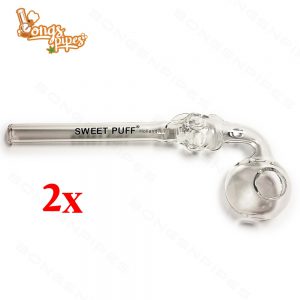 Skull Sweet Puff Pipe with Clear Balancer 14cm x 2