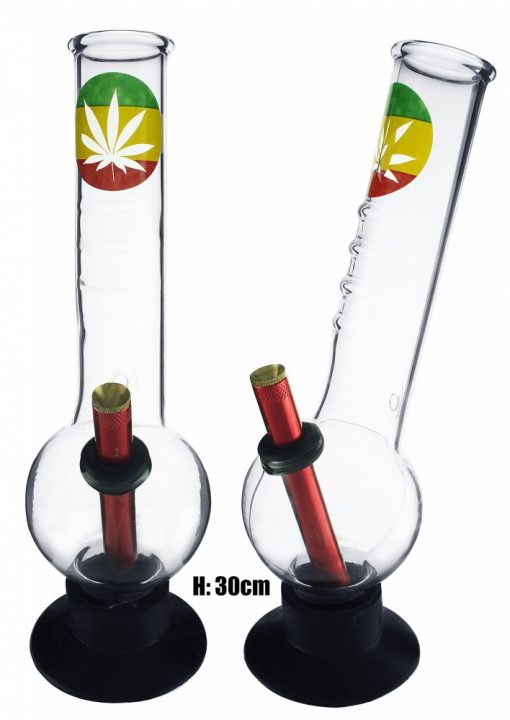 Large Bent Bubble Gripper Rasta Colours With Leaf