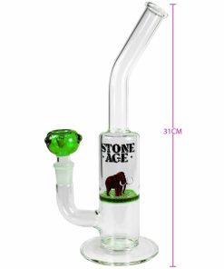 Stone Age Bag Pipe glass bong With Green Filter Strainer
