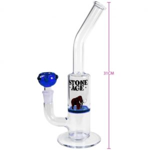 Stone Age Bag Pipe With Blue Filter Strainer glass bong
