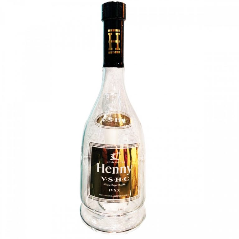 Henny Wine Bottle Glass Bong - 20cm - Image 2