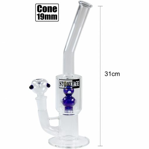 Stone Age glass bong With Tar Catcher Blue 31cm