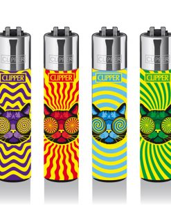 Clipper Refillable Trippy Cats Large