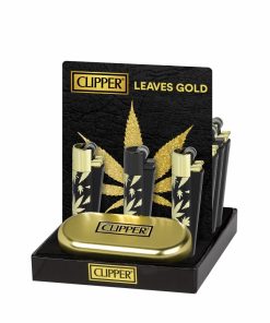 CLIPPER METAL LIGHTER LEAVES GOLD