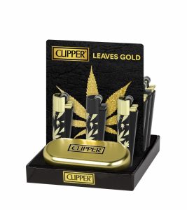 CLIPPER METAL LIGHTER LEAVES GOLD