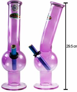 Purple All Glass Bent Bubble Large 29.5cm